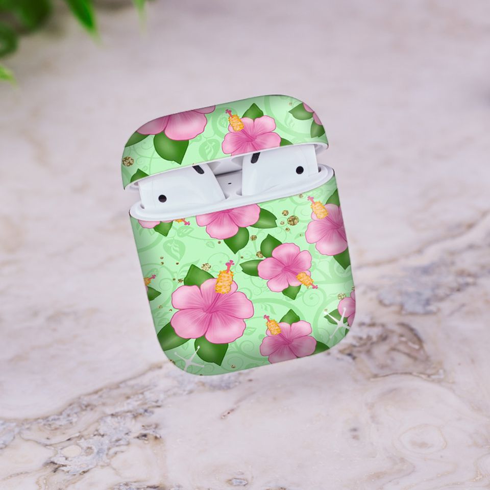 Miếng dán skin chống bẩn cho tai nghe AirPods in hình thiết kế - atk035 (bản không dây 1 và 2)