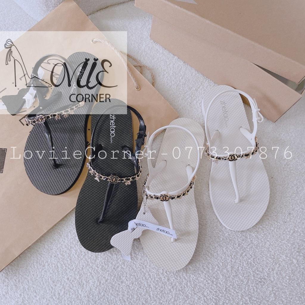 SANDAL NỮ LOVIIECORNER - GIÀY BỆT THỜI TRANG PHONG CÁCH NỮ TÍNH QUAI NGANG KẸP ĐẾ THẤP S220901