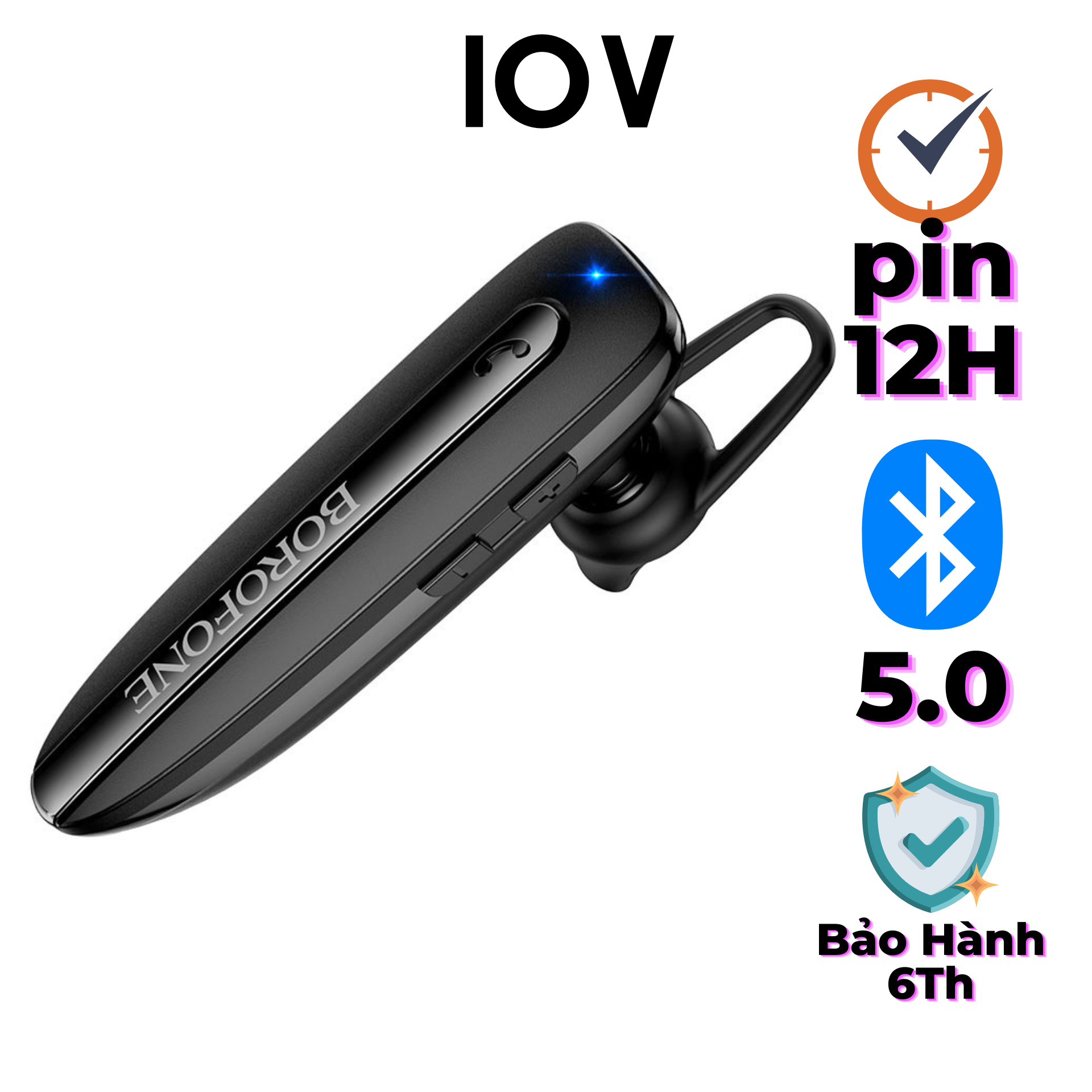 [PIN 12H]Tai Nghe Bluetooth nhét tai có mic [NGHE GỌI 12TIẾNG] BOROFONE BC33 Basic phiên bản 5.0 cao cấp, pin khủng, nghe nhạc, đàm thoại liên tục