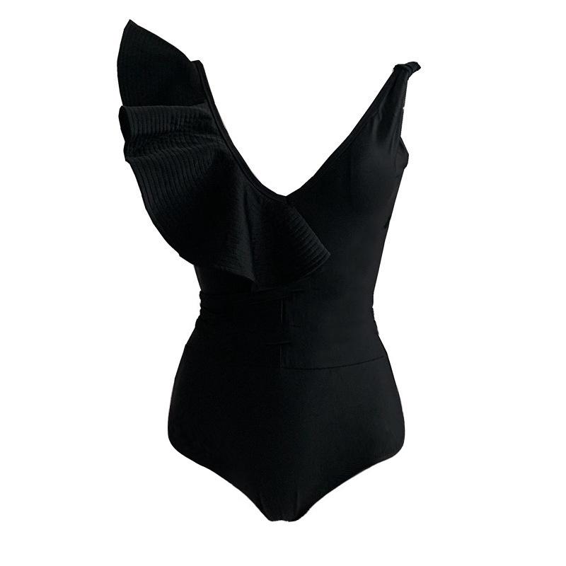 Bikini bèo nhún vai đen CieL