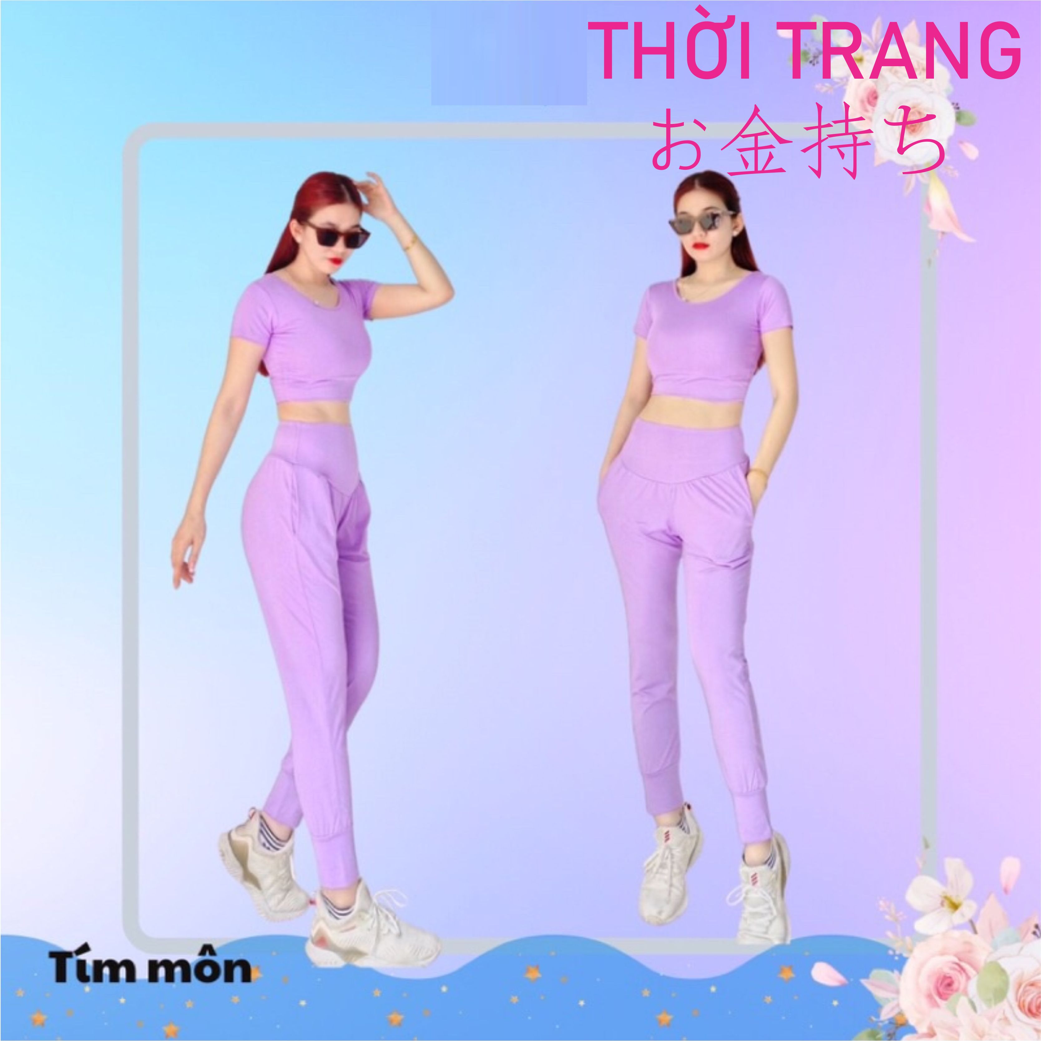 Set bộ thể thảo alibaba tập gym yoga với thiết kế vô cùng năng động,  cùng áo croptop rút eo cá tính