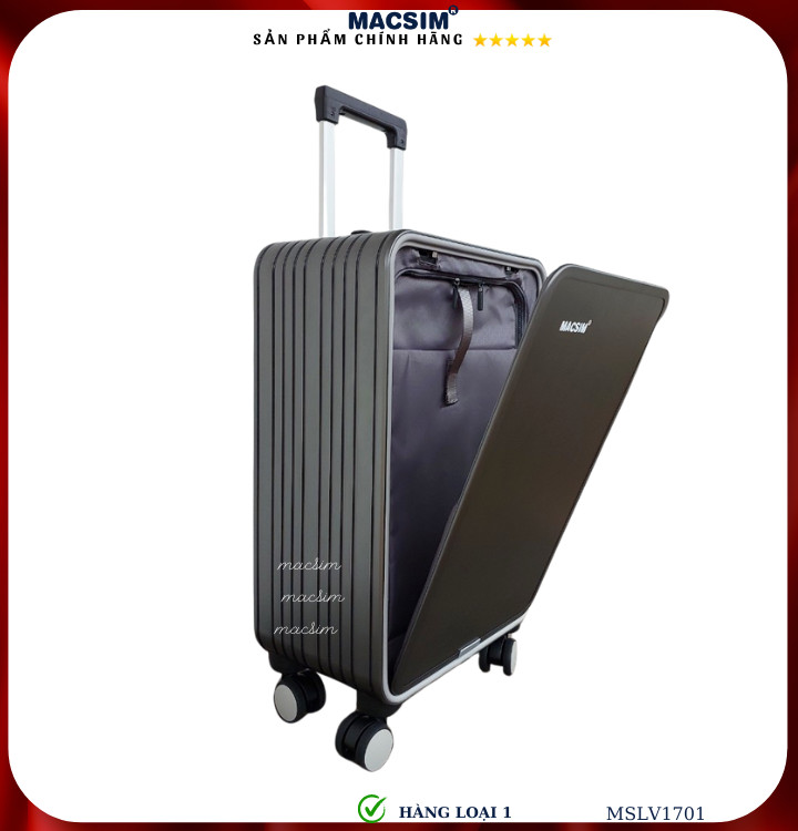 Vali hợp kim nhôm cao cấp Macsim MSLV1701 cỡ 20 inches màu ghi hàng loại 1