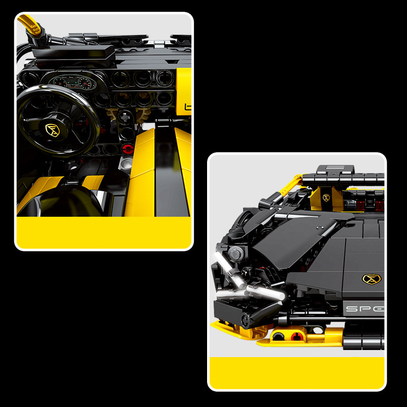 Đồ Chơi Điều Khiển Từ Xa Lắp Ráp Mô Hình Siêu Xe Lamborghini Sembo Black Shadow Model 701954 Với 1254 Chi Tiết