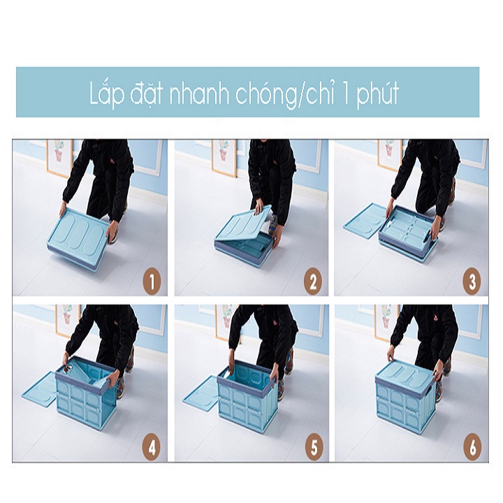 Thùng nhựa để đồ xếp gọn 30 lít 43x29x24cm , 50 lít 53x35x30cm