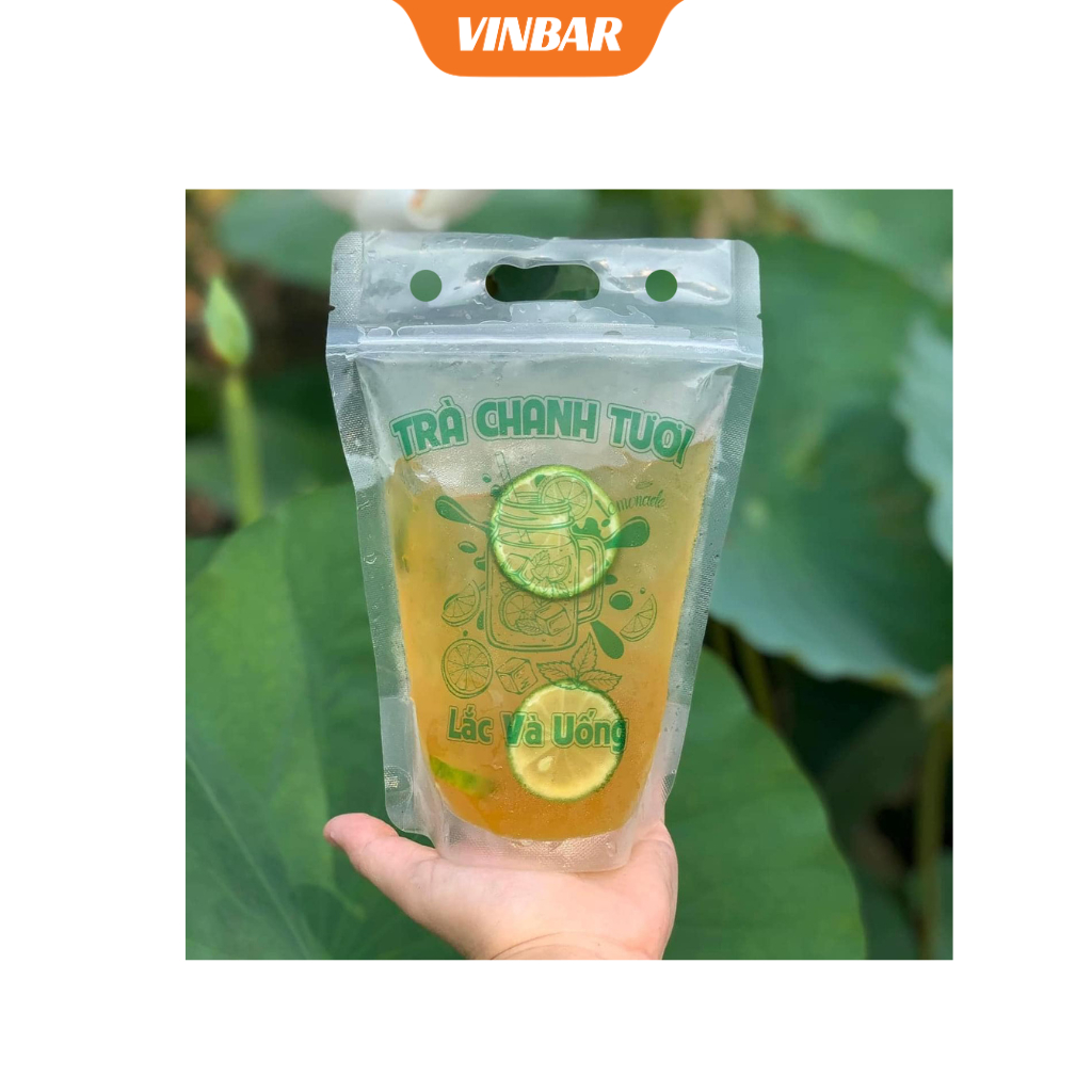 TÚI ZIP ĐỰNG TRÀ CHANH IN 1 MÀU 500ML SIZE 15 x 22 cm ( 1KG KHOẢNG 105 CÁI )