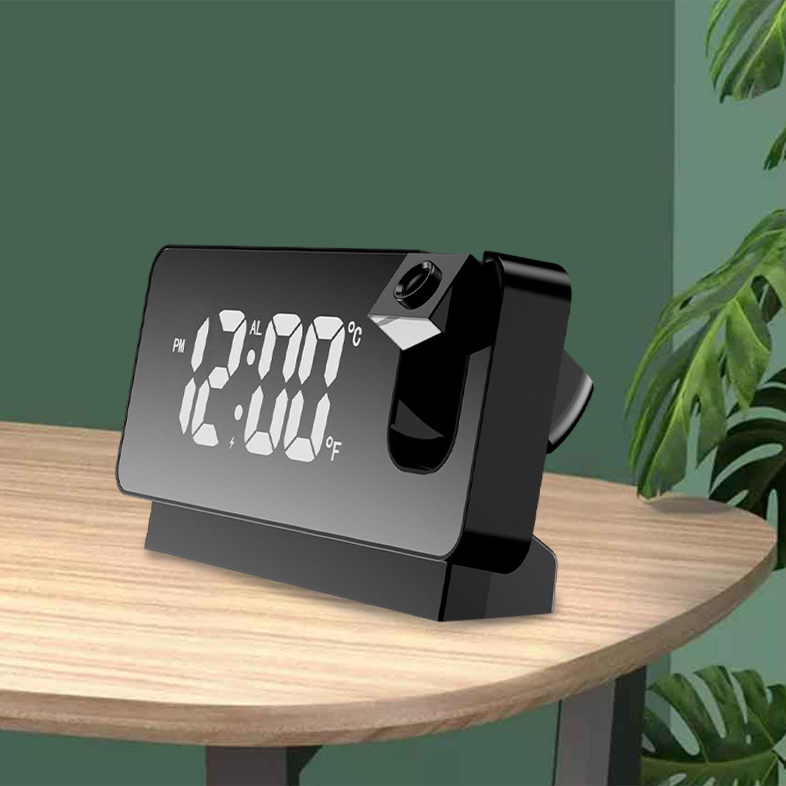 LED Projector Alarm Clock Loud Alarms Wall Ceiling USB Quiet for Students