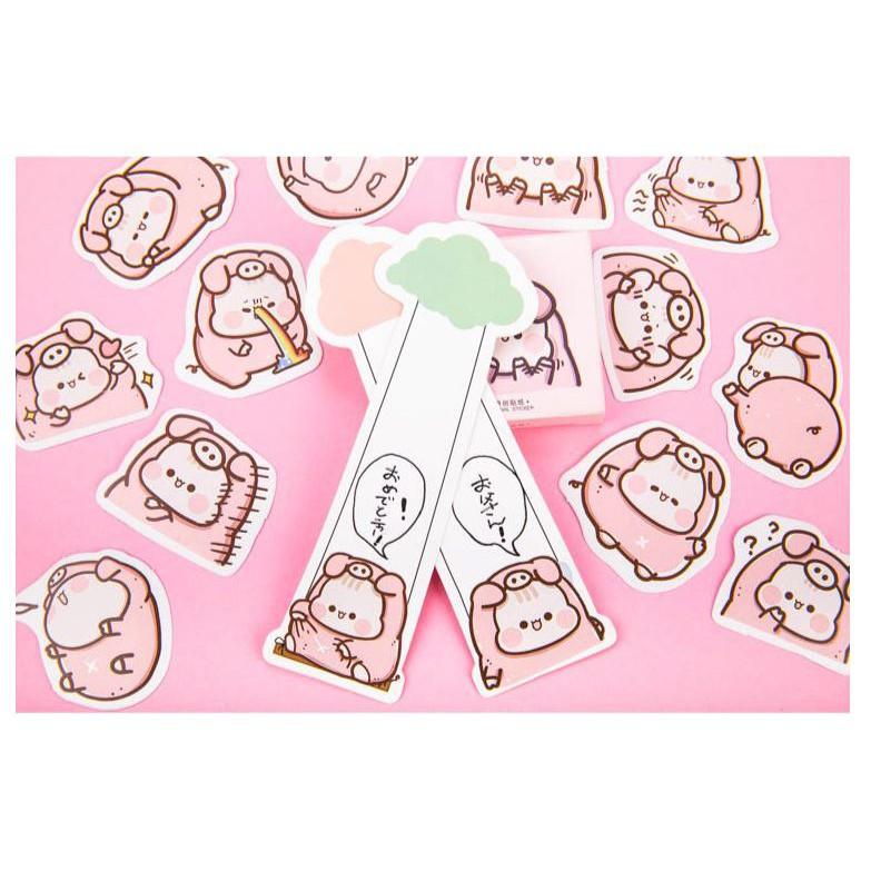 Bộ 46 Sticker Pink Hàn Quốc dán trang trí E72