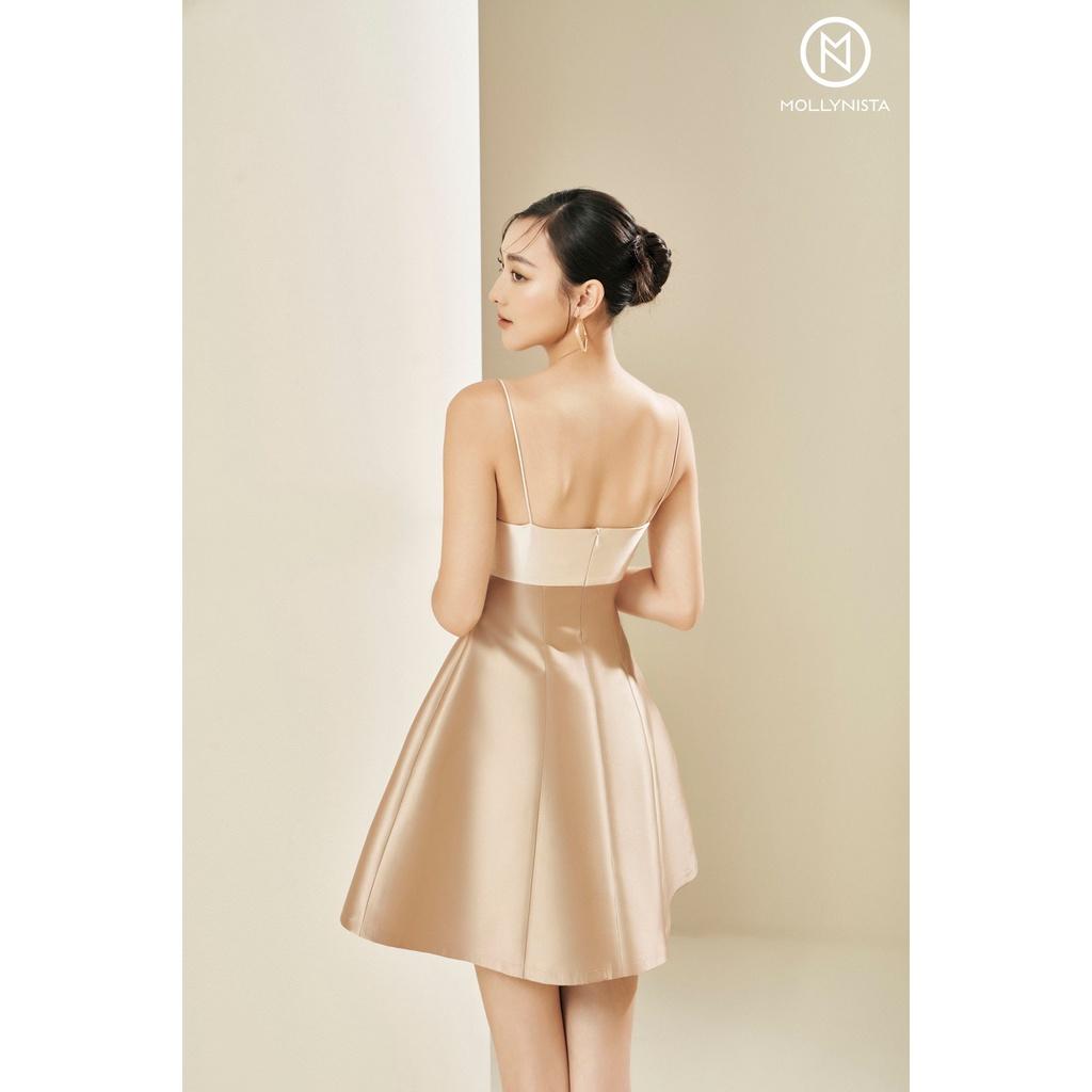 MOLLYNISTA - Đầm Riana taffeta cúp cánh hoa quyến rũ nữ tính tiểu thư thiết kế cao cấp