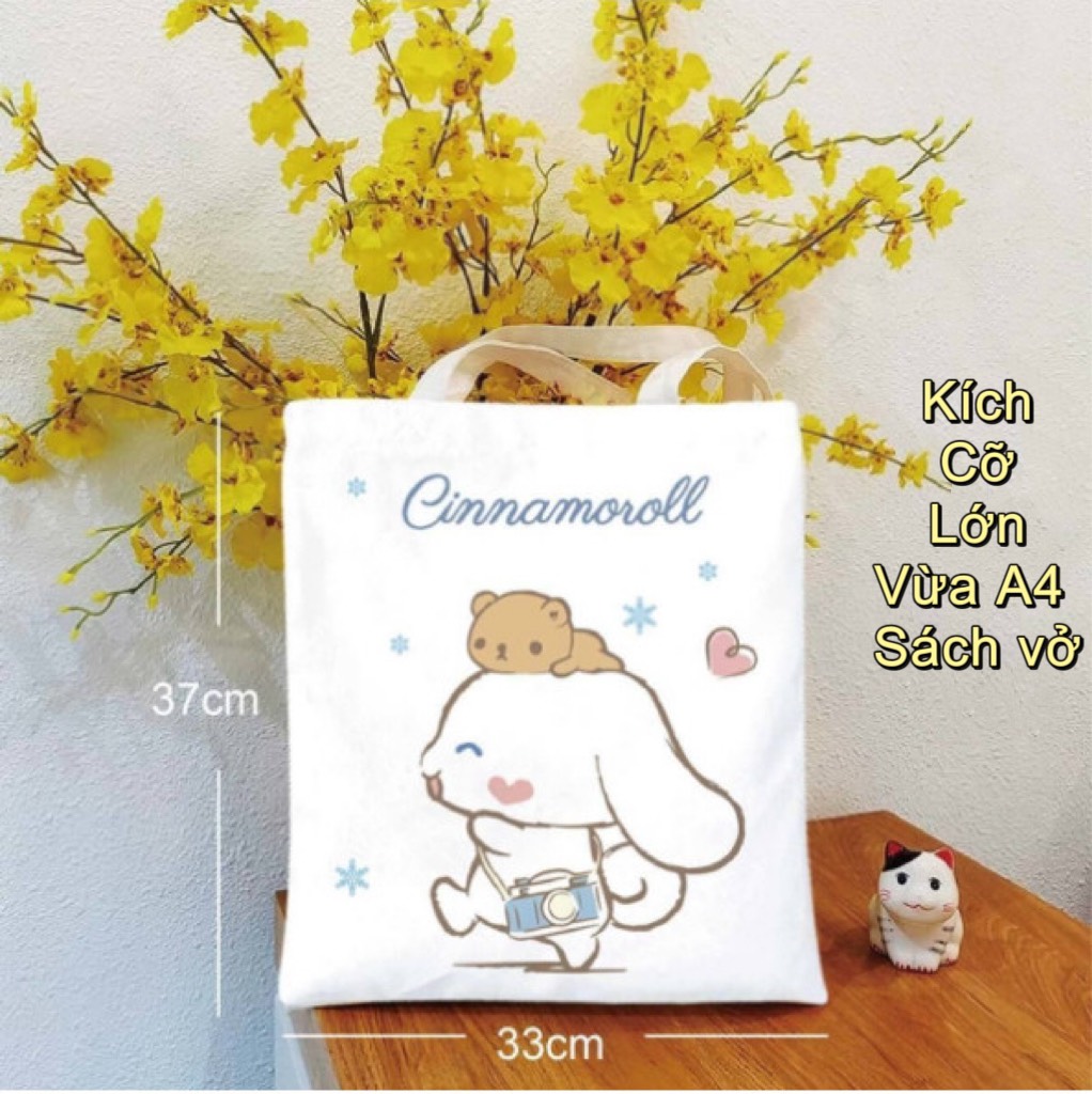 Túi tote nữ xinh con vật thú cưng cute canvas đeo vai đẹp cỡ lớn vừa sách vở giá rẻ thời trang học sinh dễ thương