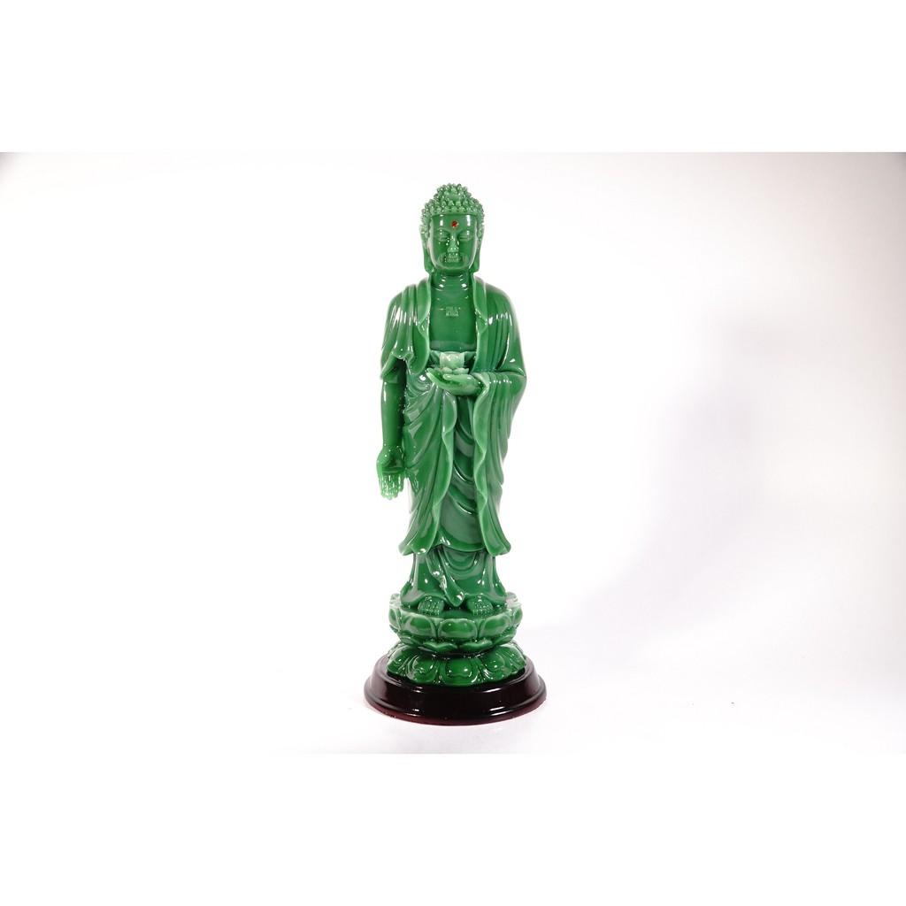 Bộ 3 tượng Phật Tây Phương Tam Thánh Tam Thế Phật xanh ngọc - Cao 25cm