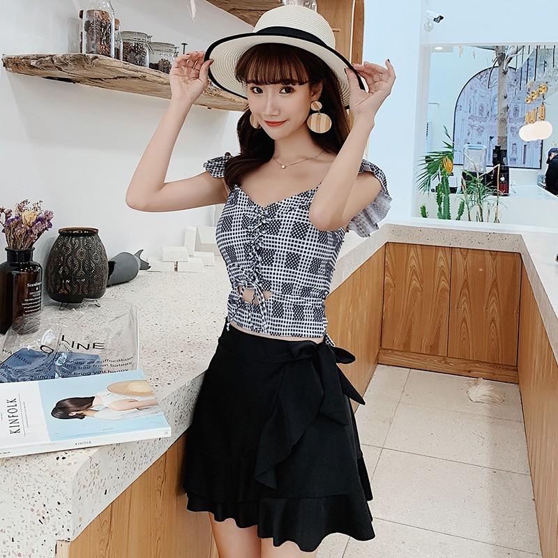 Đồ Bơi Nữ Đi Biển Bikini Bộ Áo Quần Dạng Váy Quảng Châu Cao Cấp