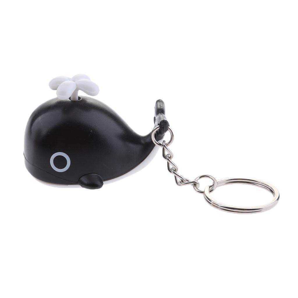 Cute LED Keychains Flashlight Sound Chain Keyring black