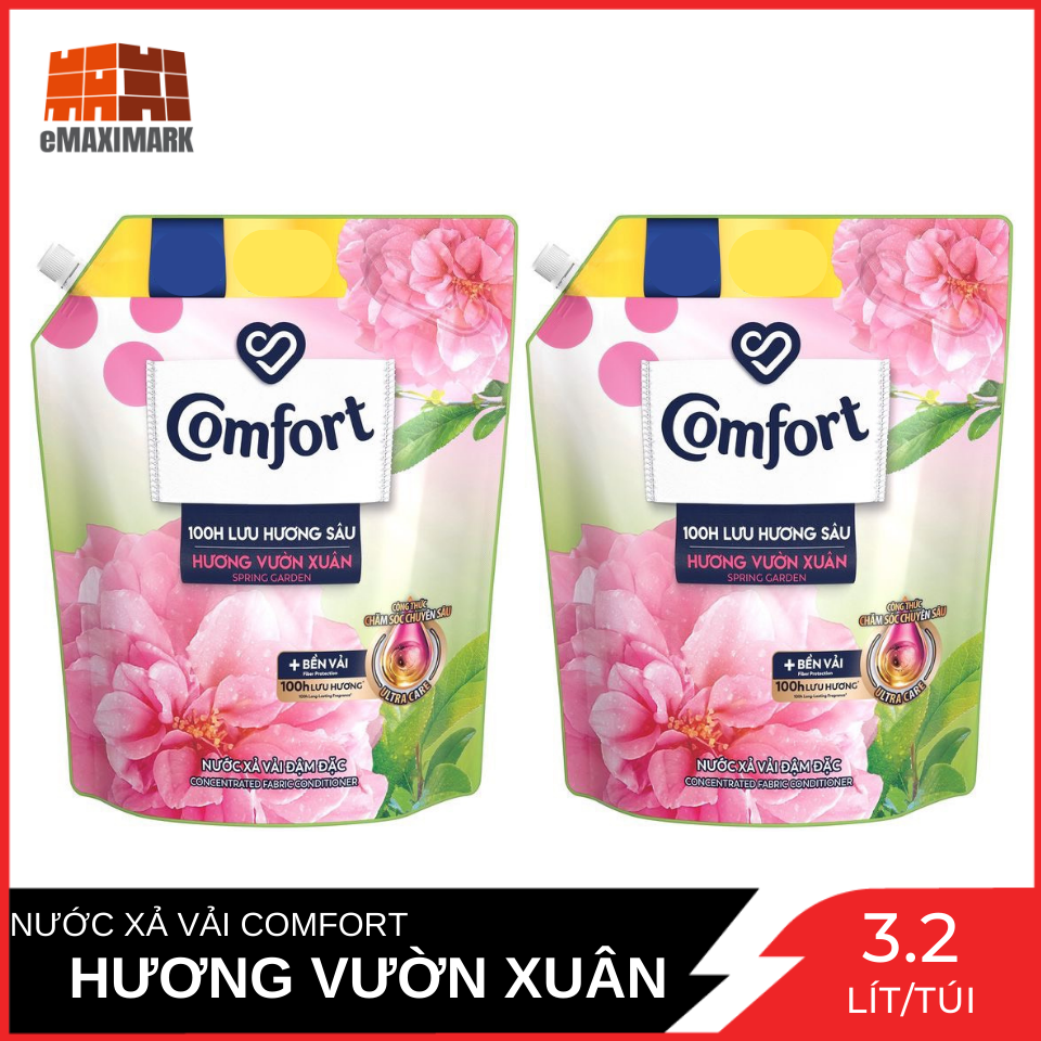 Combo 2 Túi Nước Xả Vải Comfort Hương Vườn Xuân Túi 3.2L x2