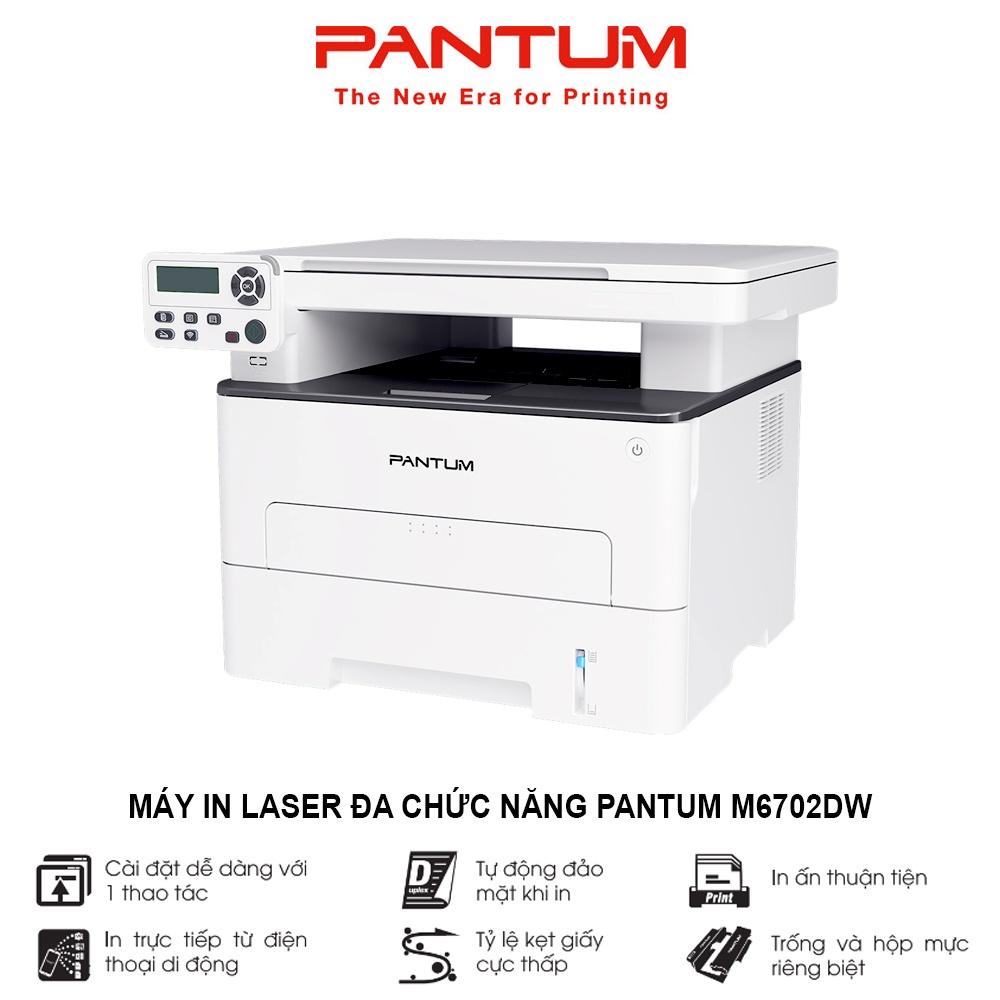 Máy in Laser đa chức năng PANTUM M6702DW, in Wifi, đen trắng, tốc độ cao, scan, photocopy, tự động đảo mặt, khổ giấy A4 (Hàng chính hãng)