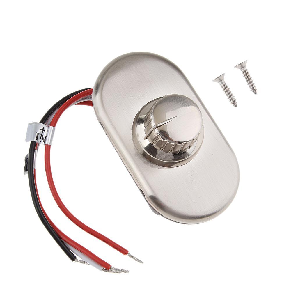 10- 100W 8.3A Boat LED Dimming Controller Dimmer Stainless Steel Cover