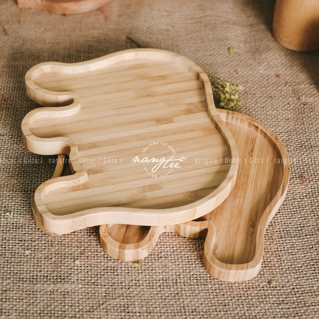 Khay gỗ tre hình con voi cho bé - Khay gỗ tre