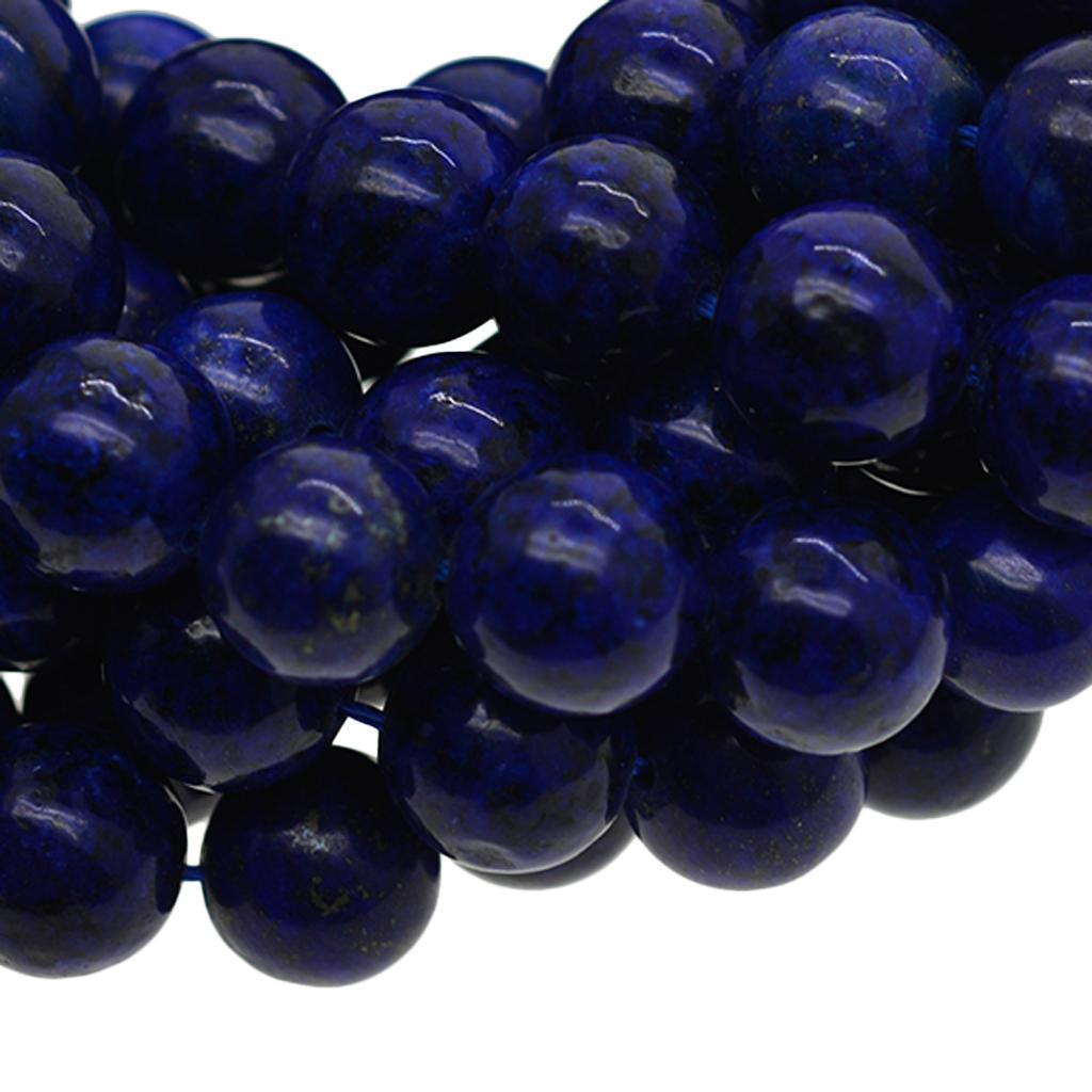 Natural Semi-precious Lapis Lazuli Gemstone Round Beads Jewelry Crafts 15"