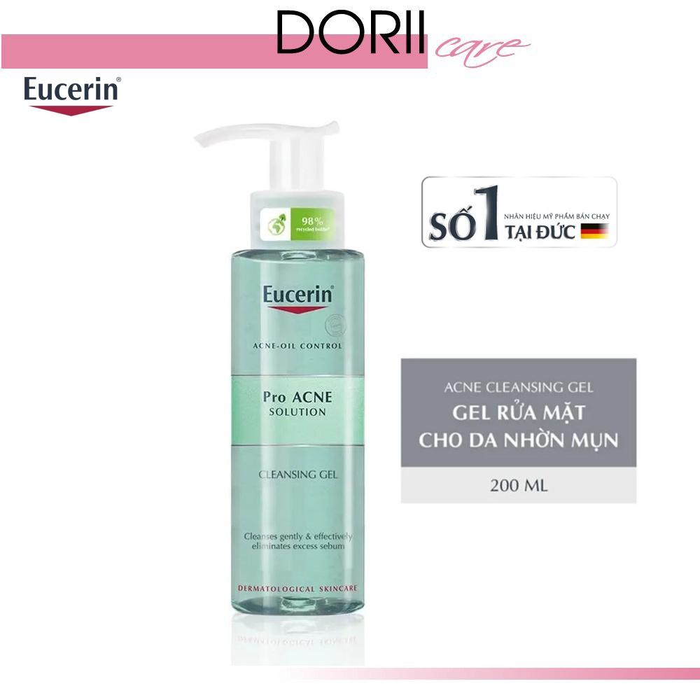 Eucerin Sữa Rửa Mặt Dạng Gel Dành Cho Da Nhờn Mụn ProAcne Cleansing 200ml