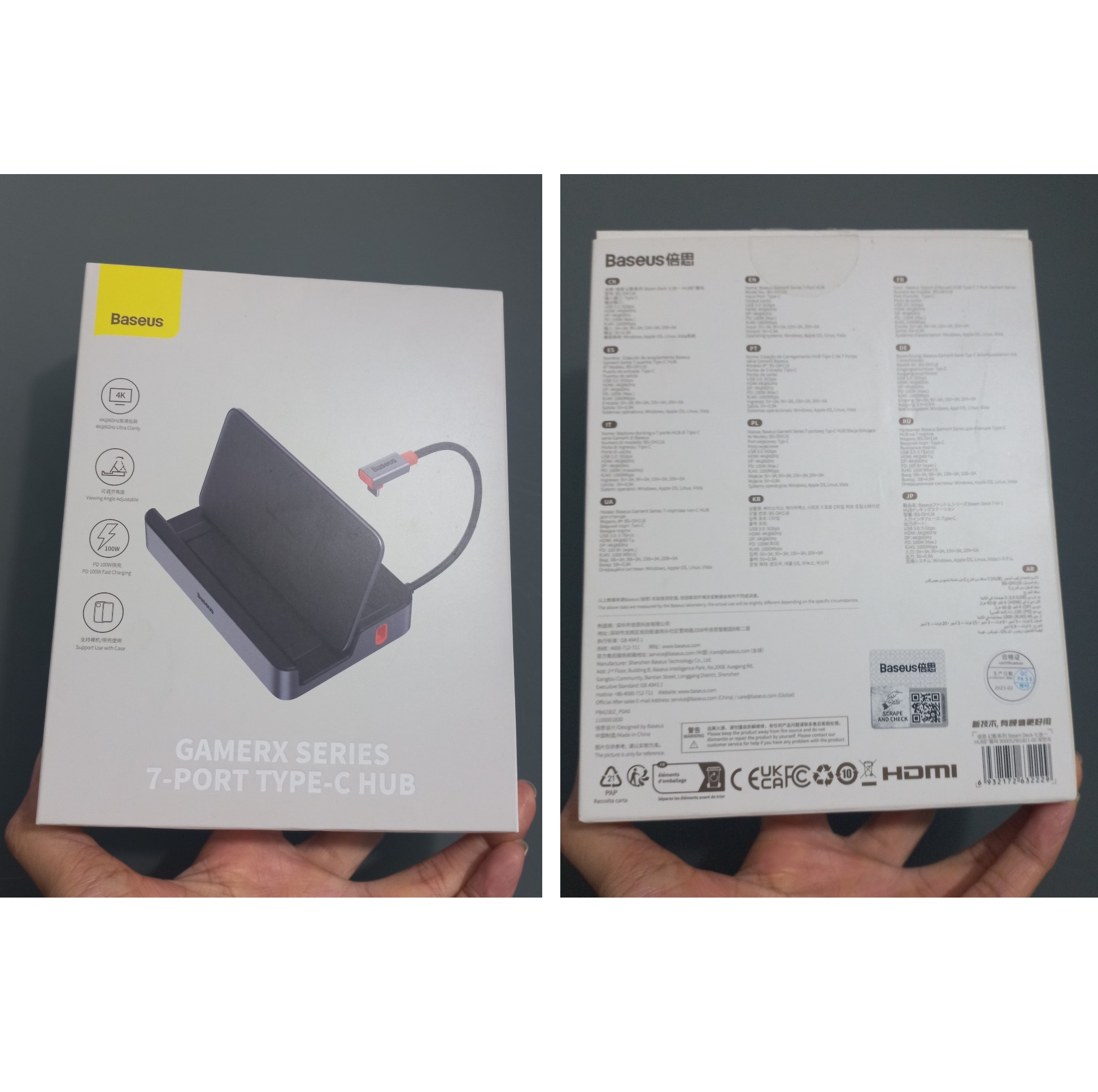 Hub C đa năng mở rộng cổng Macbook và laptop type C ra 7 cổng Baseus GamerX Bs-OH116 _ Hàng chính hãng