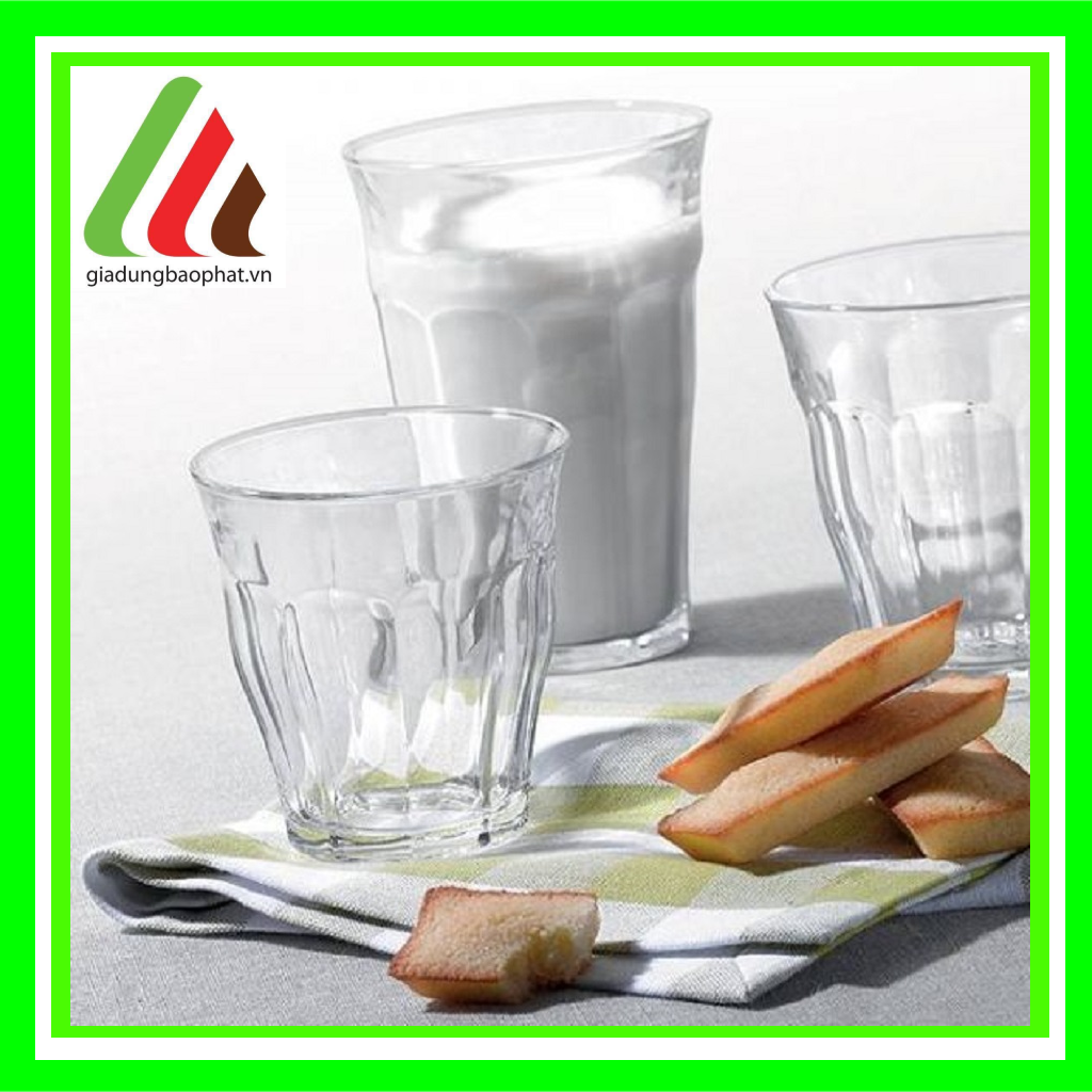 Bộ 6 ly thủy tinh cường lực cao cấp picardi màu 250ml duralex Pháp