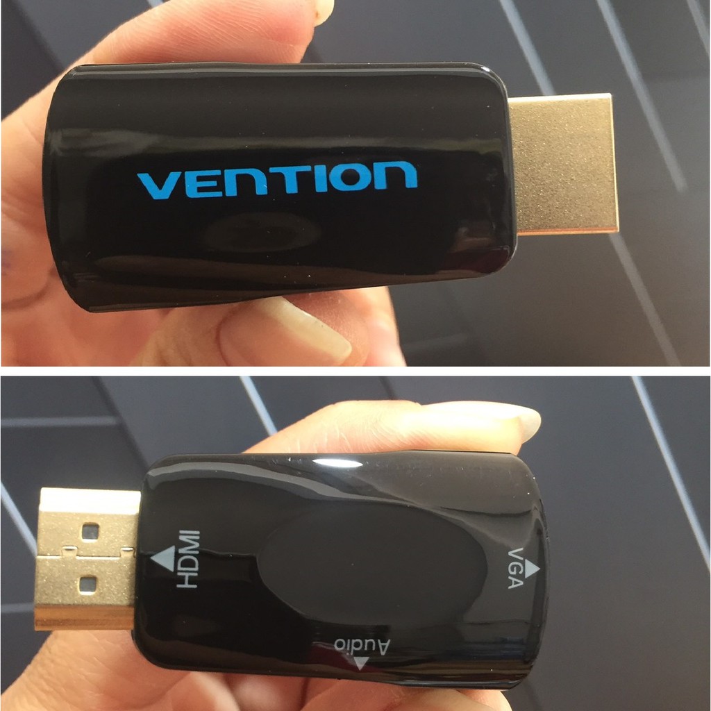 Đầu chuyển HDMI male ra VGA Female hỗ trợ 1080P và audio Vention AIDB0 - Hàng chính hãng