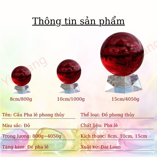 Quả Cầu Phong Thuỷ Pha Lê Màu Đỏ