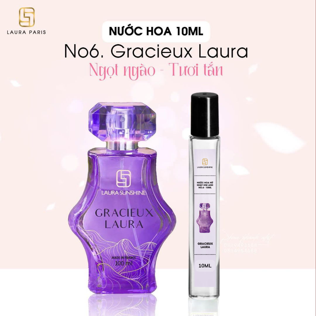 [Trợ giá 49K] Nước hoa chiết Nhật Kim Anh - Laura Sunshine Parfum 10ml - Mẫu mới năm 2025