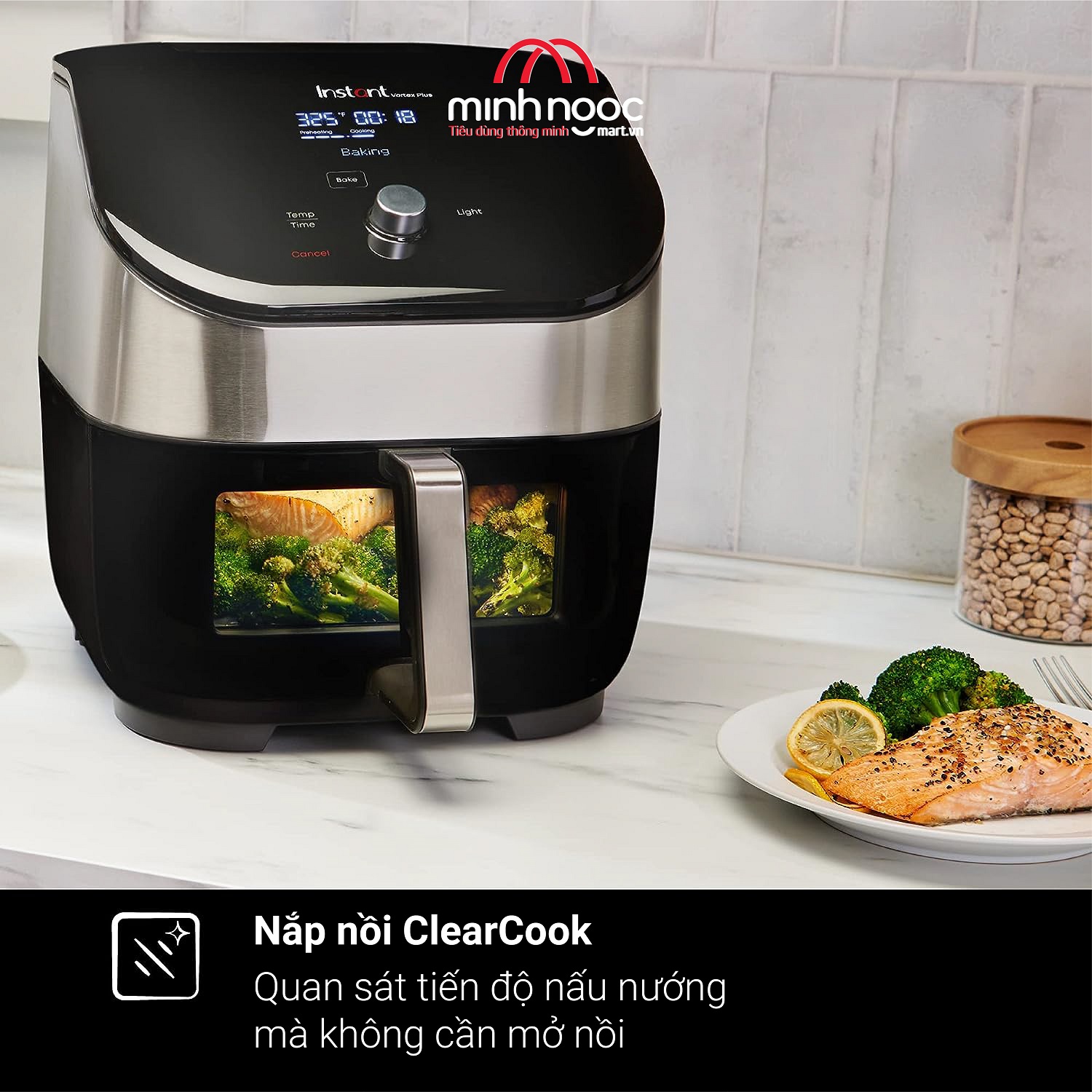 [ Hàng chính hãng ] Nồi chiên không dầu Instant Vortex Plus ClearCook, Dung tích 5,7 lít, 6 chức năng trong 1 nồi (Vortex Clearcook 6 in 1)