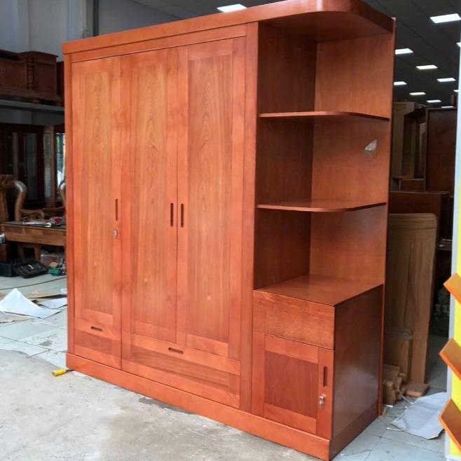Tủ đựng đồ mẫu hiện đại , TỦ QUẦN ÁO GỖ XOAN ĐÀO 3 CÁNH KÈM KỆ TRANG TRÍ
