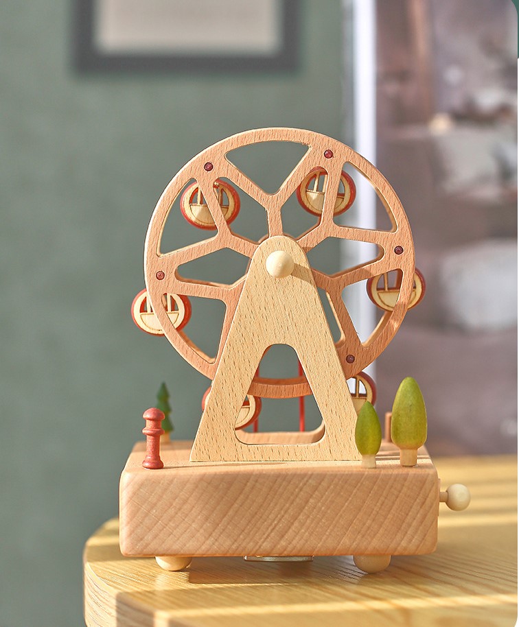 Hộp Nhạc Gỗ Vòng Xoay Ferris Music Box Trang Trí Quà Tặng_ Hàng Chính Hãng
