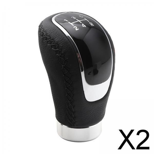 2x5 Speed Manual Transmission Gear Knob Stick Gear Lever Stitching Black + Black