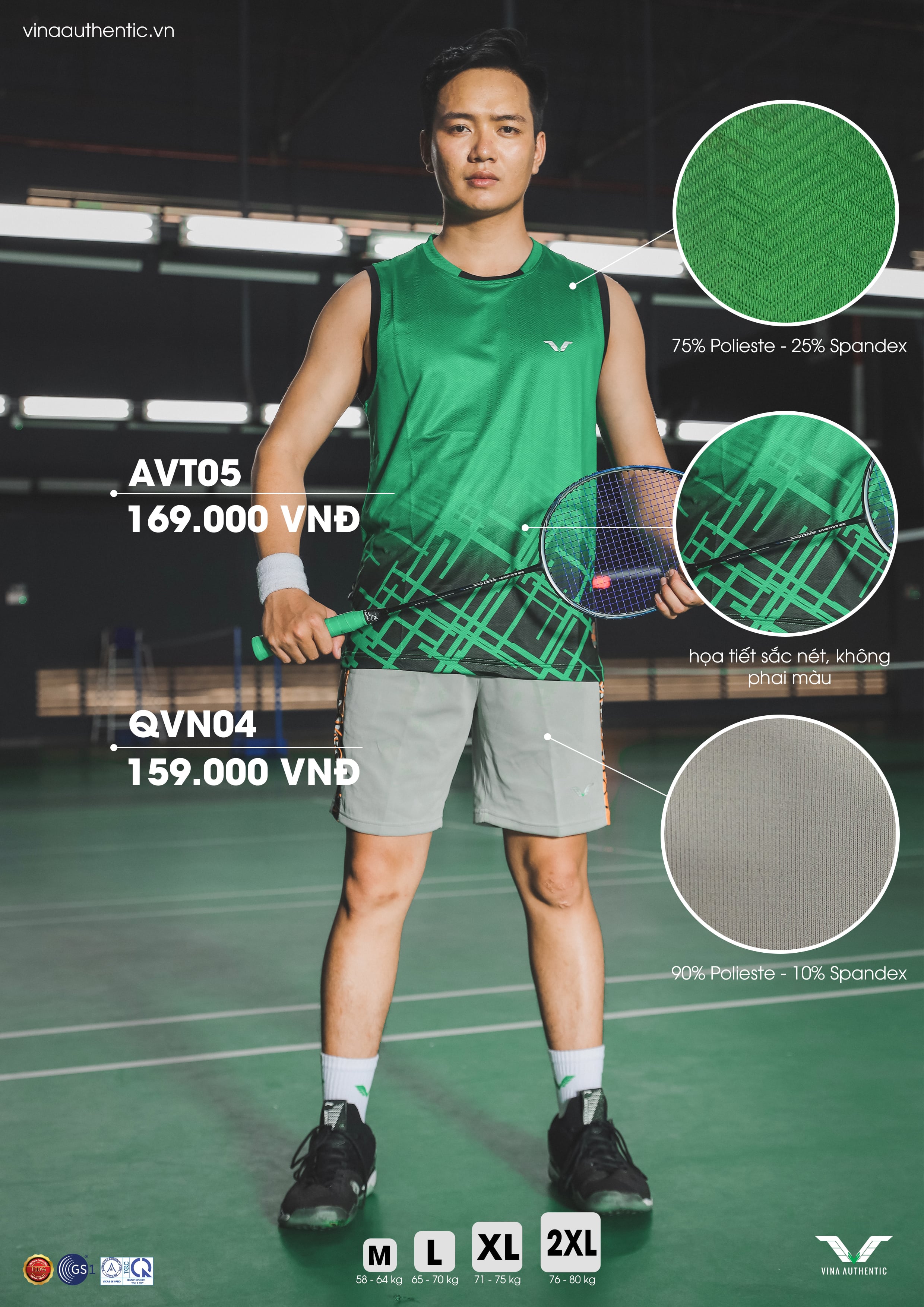 Set bộ thể thao cầu lông nam NEW05 cao cấp, chất lượng, chuẩn form