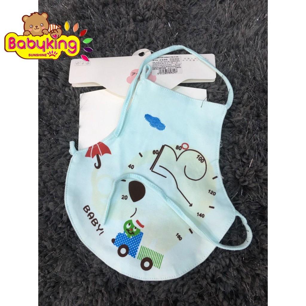 Yếm ăn tròn cotton cho bé từ 0-2 tuổi 2 lớp 2346, chất liệu cotton 100% , thương hiệu Aiueo Nhật Bản