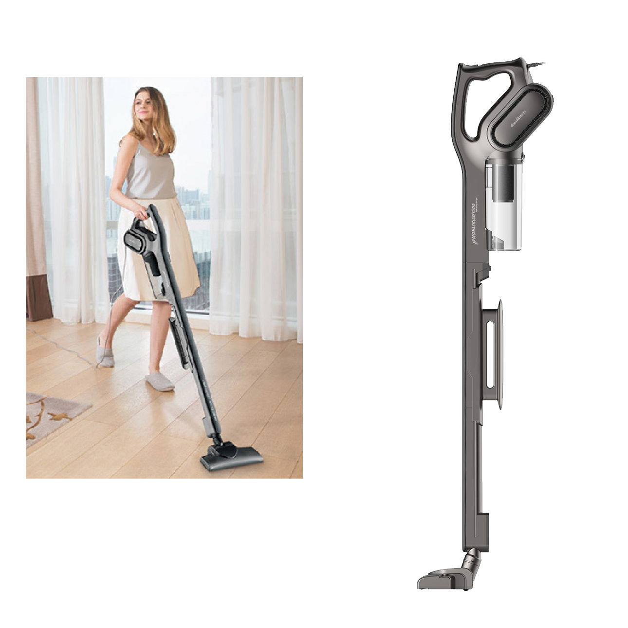 Máy Hút Bụi Cầm Tay Deerma Vacuum Cleaner DX700S (Xám đen) - Hàng chính hãng