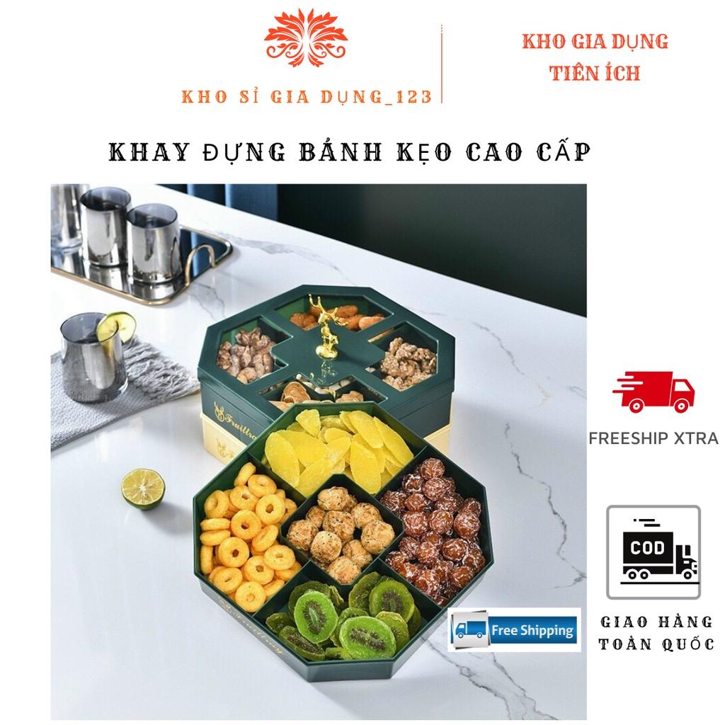 Khay mứt hình hươu vàng cao cấp - Hộp đựng bánh kẹo đựng mứt phong cách Châu Âu sang trọng