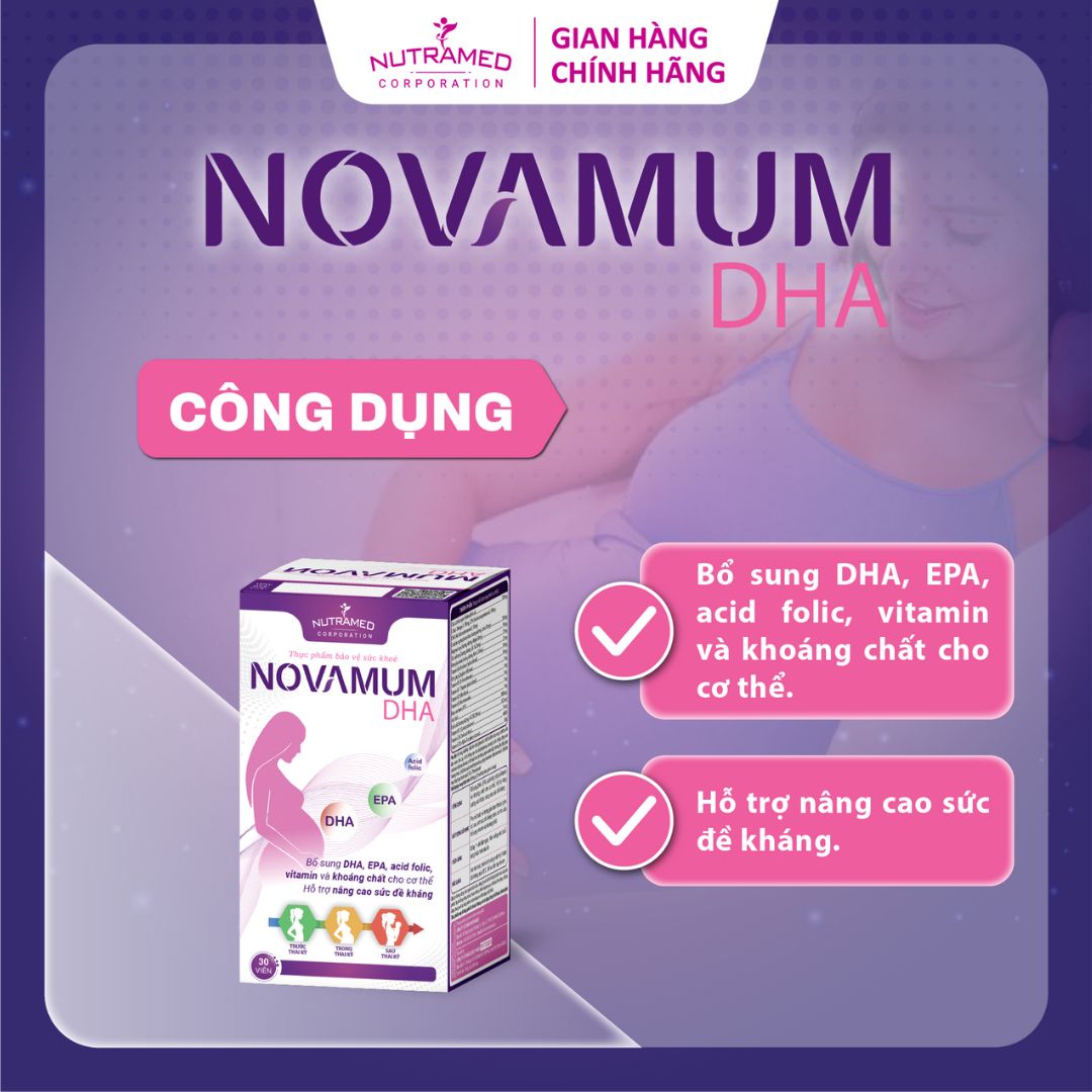 Viên uống Novamum DHA hỗ trợ bổ sung dưỡng chất cần thiết, tăng cường đề kháng (30 viên) - Nutramed
