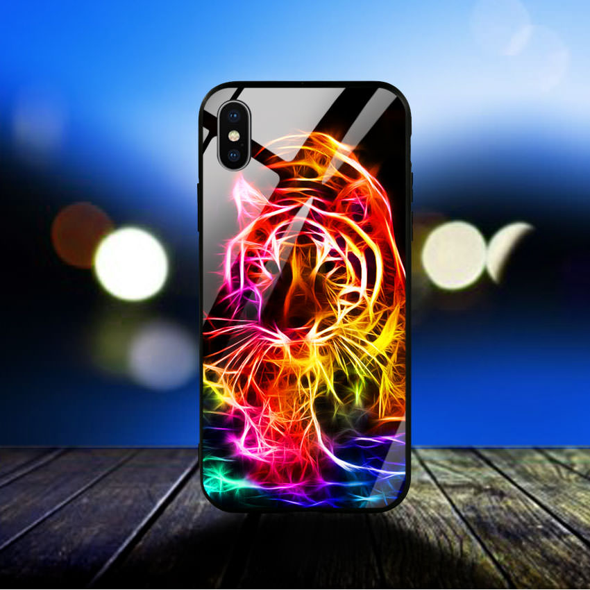 Ốp lưng kính cường lực cho điện thoại Iphone X / Xs - Tiger