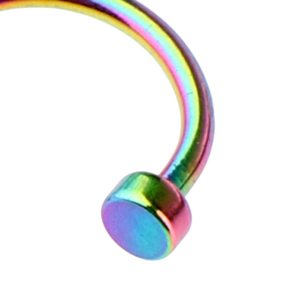 6Pcs Assorted Color Stainless Steel C-Shaped Nose Stud Rings