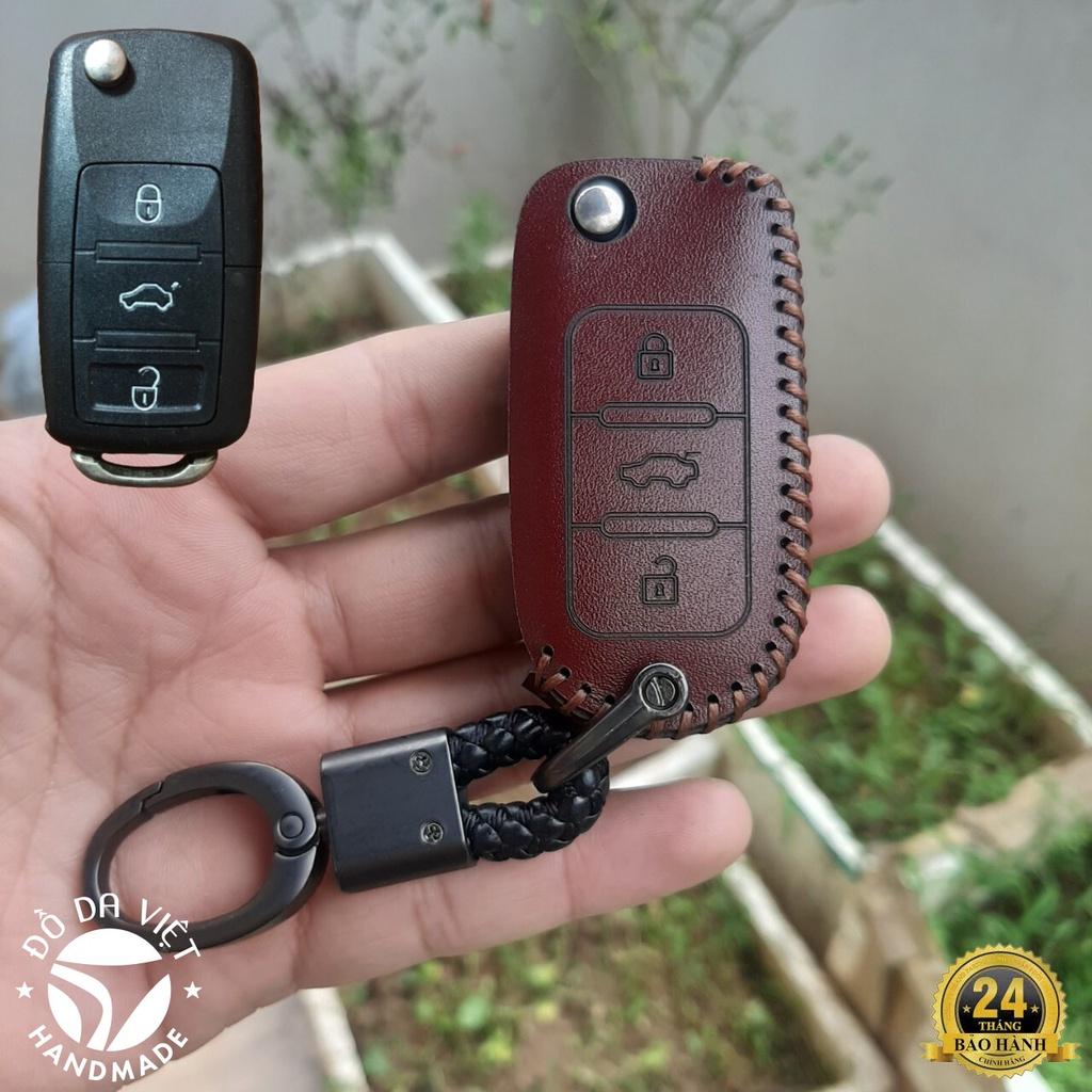 Bao Da chìa khóa Kenbo, ChengLong, Hyundai Cổ, Khoá Gập 3 Nút, Da Bò Thật, Bảo Hành 2 Năm