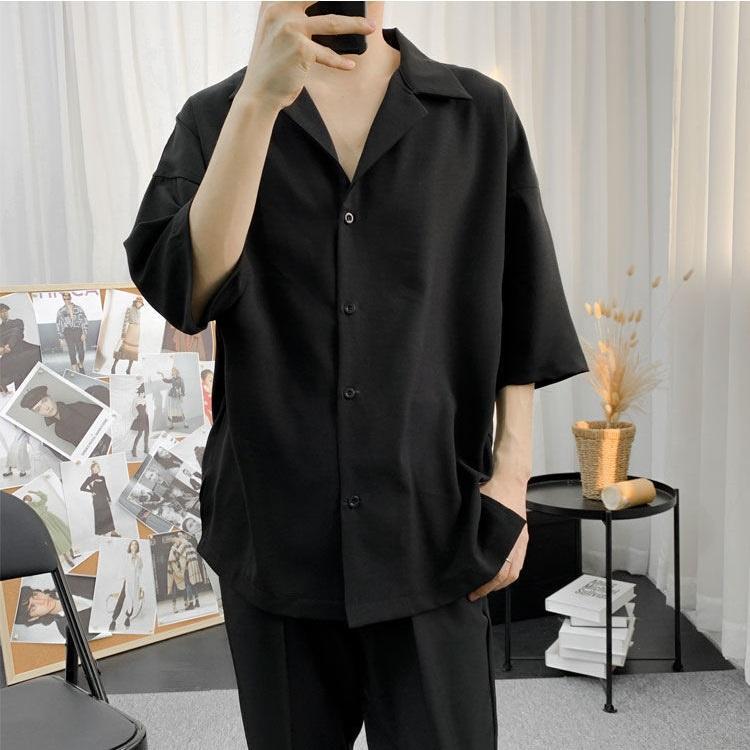 Áo Sơ Mi nam,áo sơ mi Ngắn Tay Cổ Vest JBAGGY- dáng rộng thời trang unisex