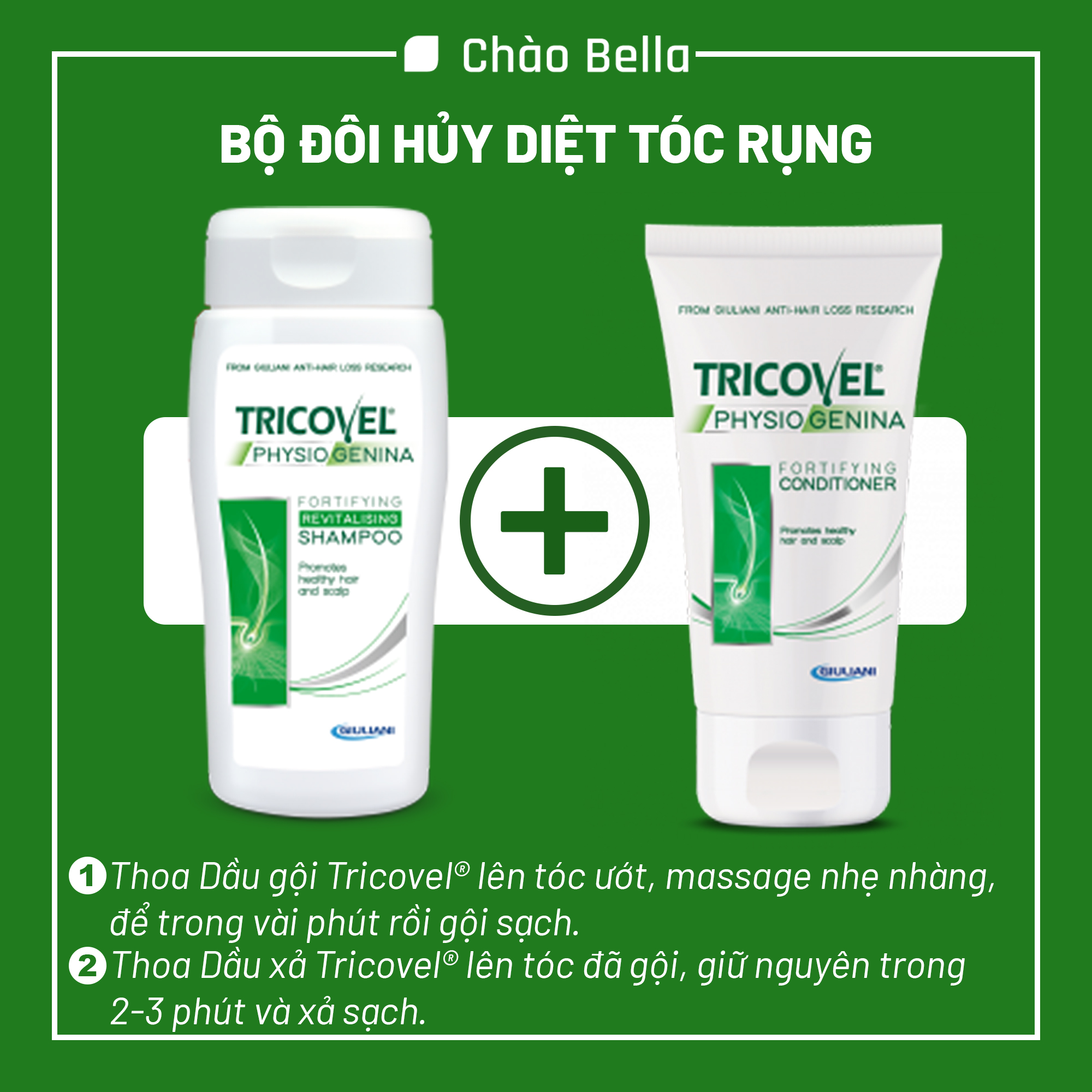 Dầu gội phục hồi và nuôi dưỡng tóc hư tổn Tricovel Shampoo Physiogenina 200ml