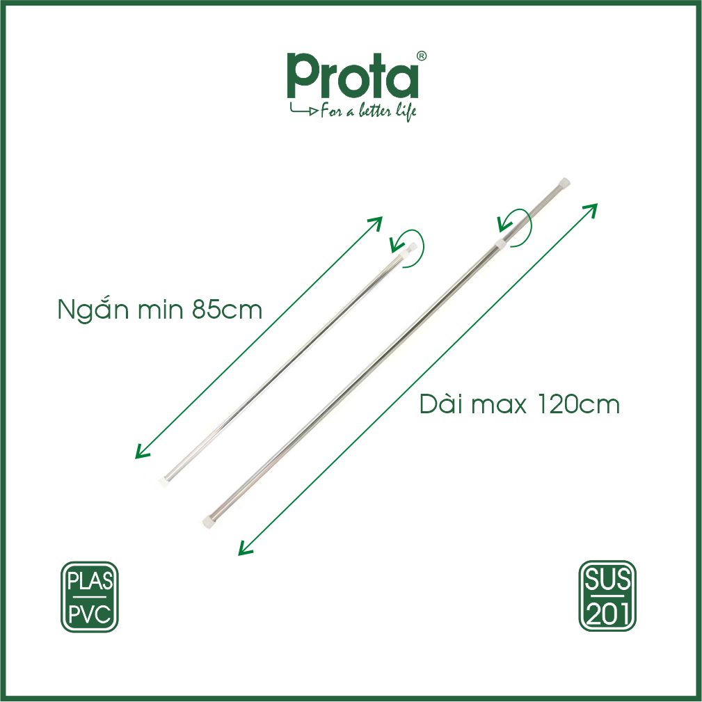 [CHÍNH HÃNG] Prota Thanh treo tường inox đa năng không cần khoan tường ống 16mm - Cam kết 1 đổi 1