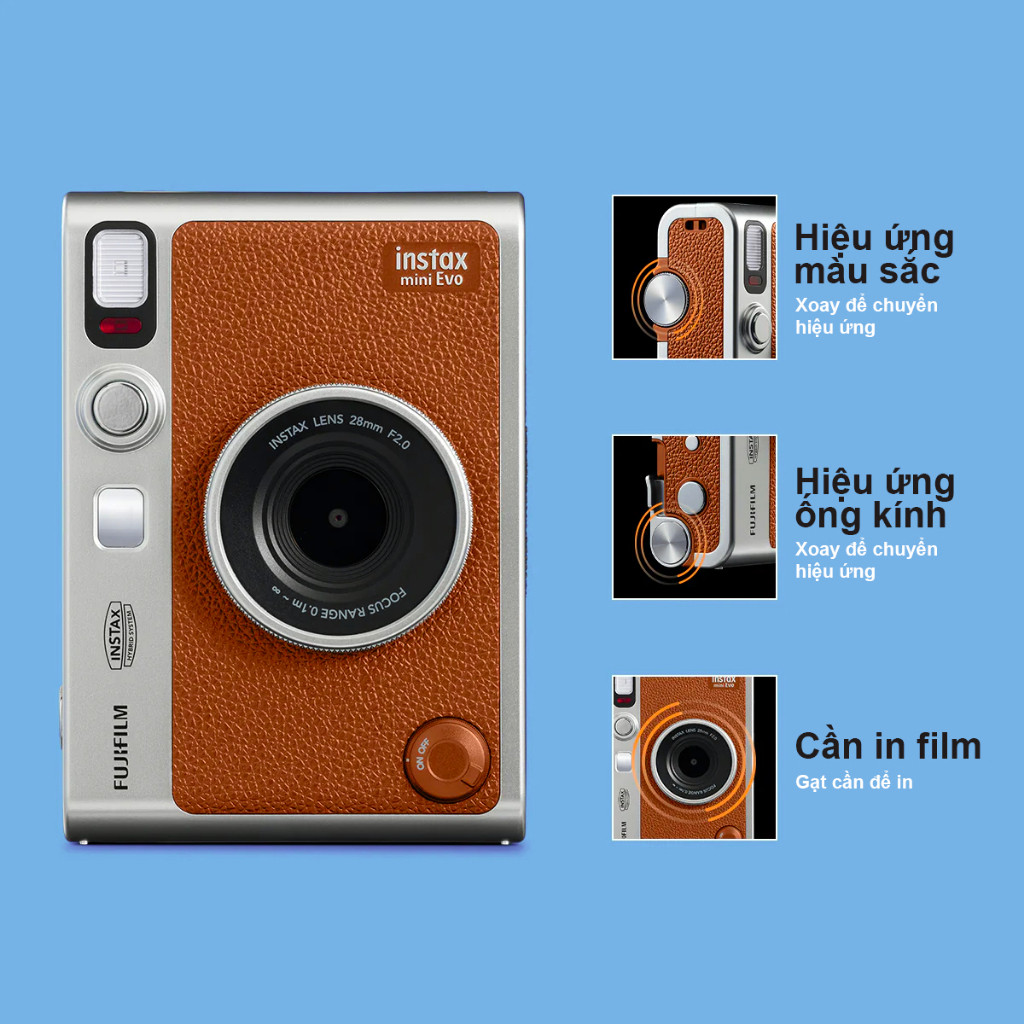 Máy ảnh chụp lấy liền dùng thẻ nhớ Fujifilm Instax Mini Evo - Hàng chính hãng