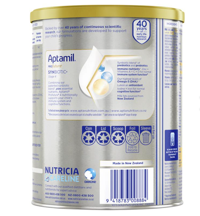 Sữa Bột Aptamil Profutura Synbiotic+ Stage 4 Junior Formula 900g Úc (Từ 3 Tuổi Trở Lên) - Tăng Sức Đề Kháng Phát Triển Toàn Diện Chiều Cao Và Cân Nặng