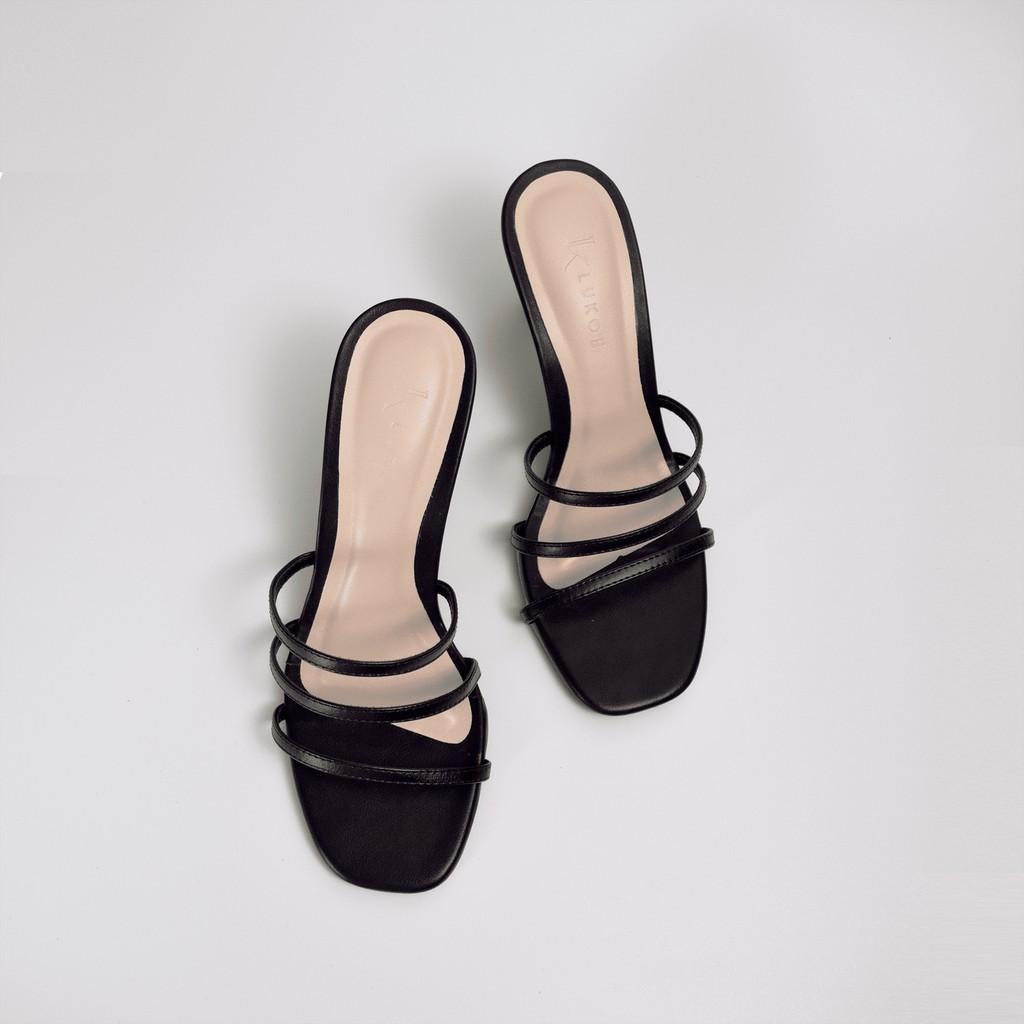 Sandal cao gót 5cm nữ gót nhọn quai nhỏ siêu hot Lykoe L-whity