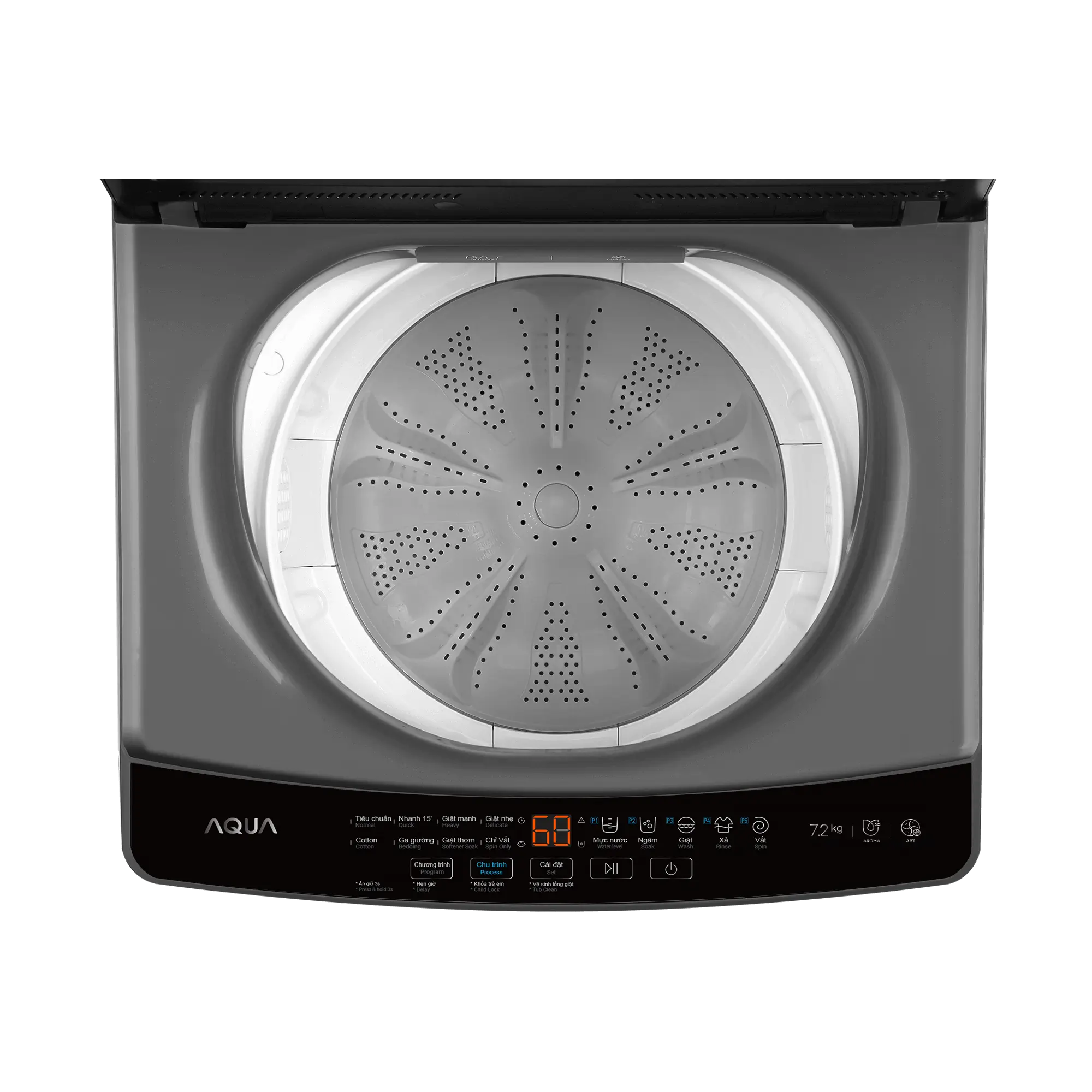 Máy giặt Aqua 7.2 kg AWM72-316K(S) - Bảo hành 2 năm - Hỗ trợ lắp đặt - Hàng chính hãng