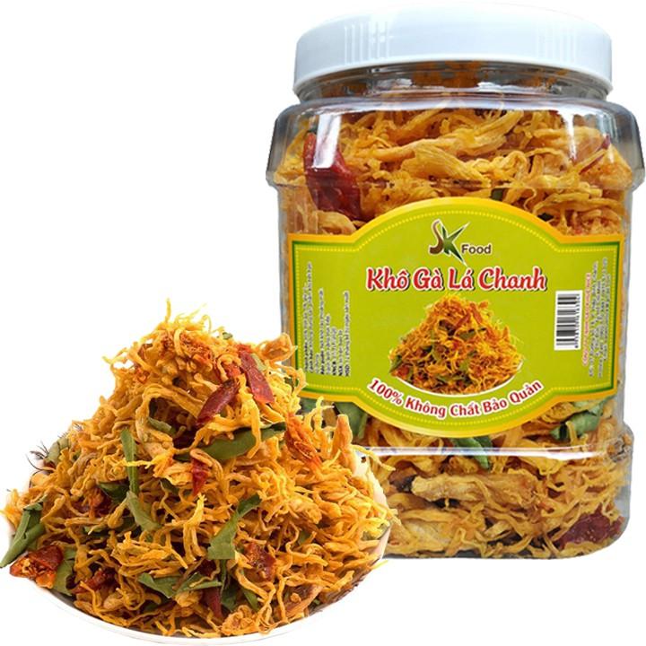 COMBO 1KG: 500G KHÔ GÀ LÁ CHANH + 500G KHÔ BÒ SỢI HIỆU SK FOOD