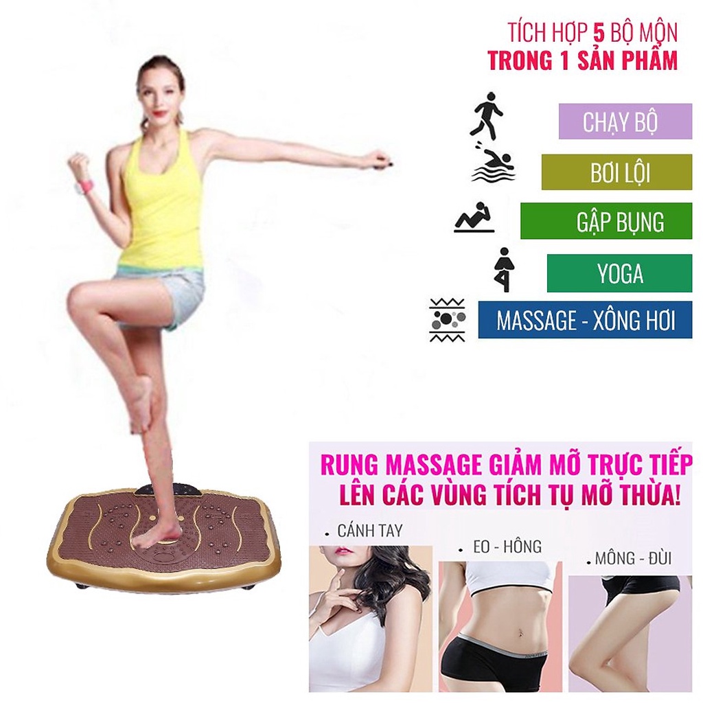 Máy rung lắc toàn thân massage Relax kết nối Bluetooth nghe nhạc trên điện thoại, Bảo Hành 2 năm, Tặng kèm dây kéo