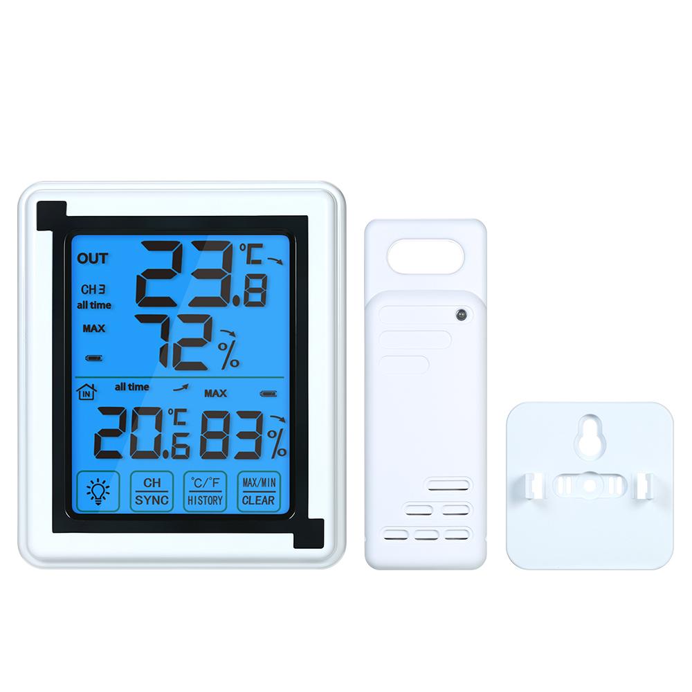 Nhiệt kế ngoài trời không dây kỹ thuật số với cảm biến từ xa không thấm nước XP4 màng hình hiển thị chính xác