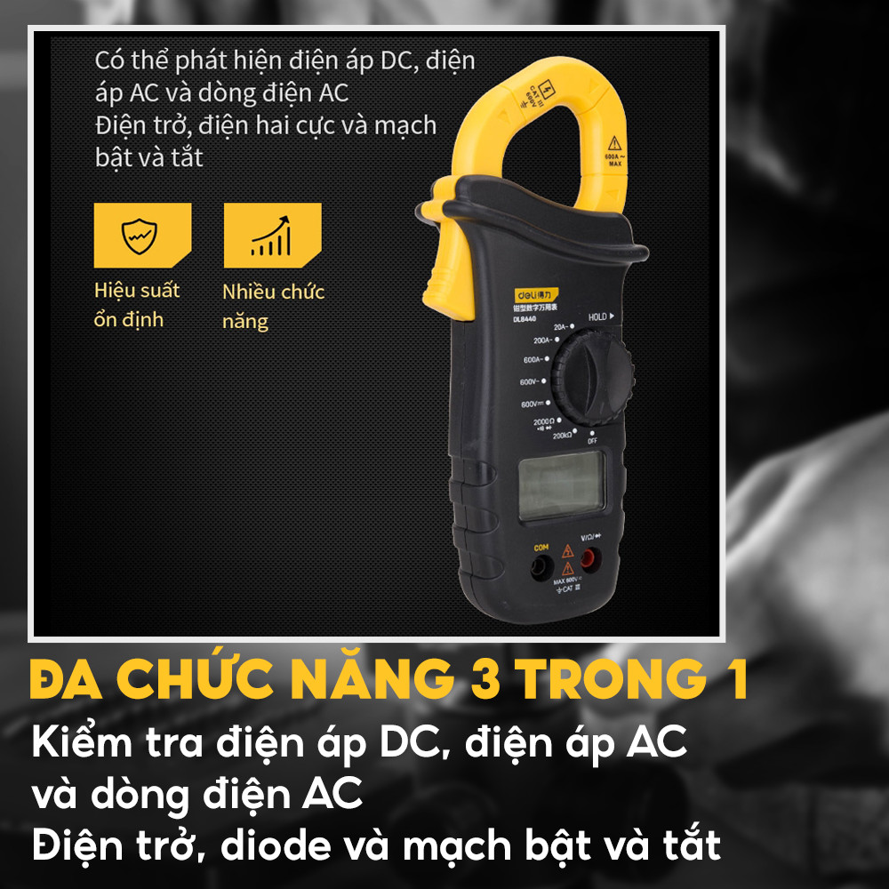 Ampe kìm vạn năng Deli DL8440